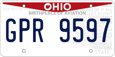 OH license plate GPR9597