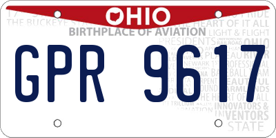 OH license plate GPR9617