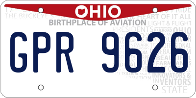 OH license plate GPR9626