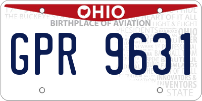 OH license plate GPR9631