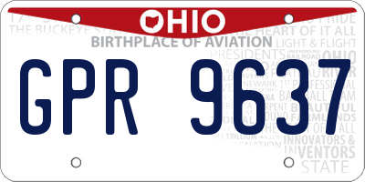 OH license plate GPR9637