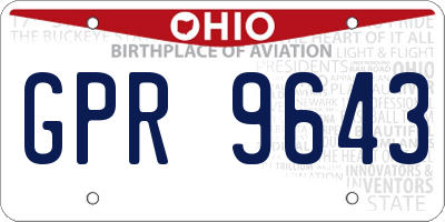 OH license plate GPR9643