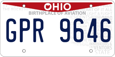 OH license plate GPR9646