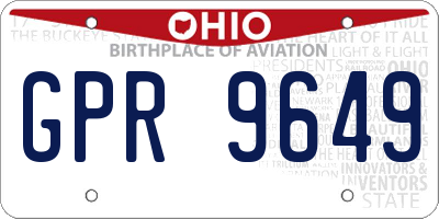 OH license plate GPR9649