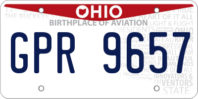 OH license plate GPR9657