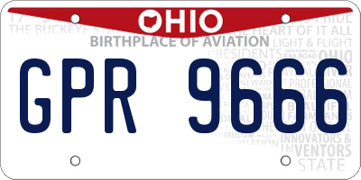 OH license plate GPR9666