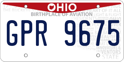 OH license plate GPR9675
