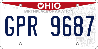 OH license plate GPR9687