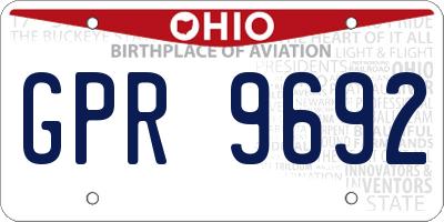 OH license plate GPR9692