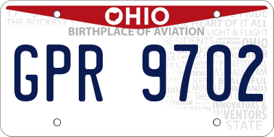 OH license plate GPR9702