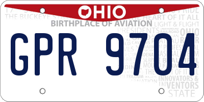 OH license plate GPR9704