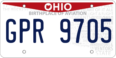 OH license plate GPR9705