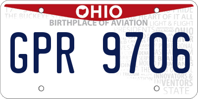 OH license plate GPR9706