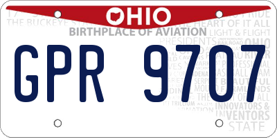 OH license plate GPR9707