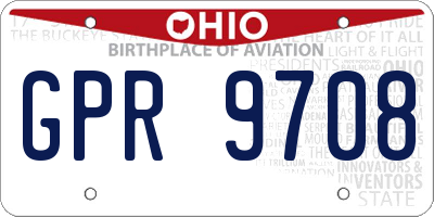 OH license plate GPR9708