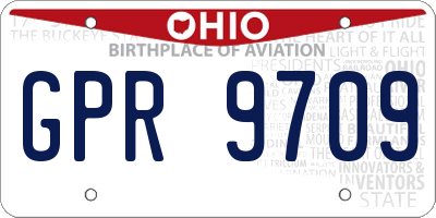 OH license plate GPR9709
