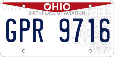 OH license plate GPR9716