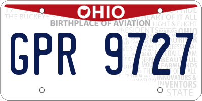 OH license plate GPR9727