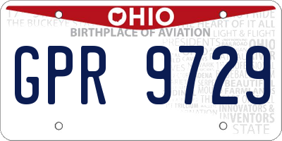 OH license plate GPR9729