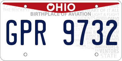 OH license plate GPR9732