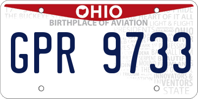 OH license plate GPR9733
