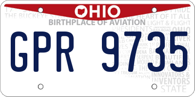 OH license plate GPR9735