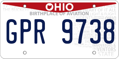 OH license plate GPR9738