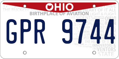 OH license plate GPR9744