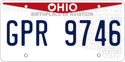 OH license plate GPR9746