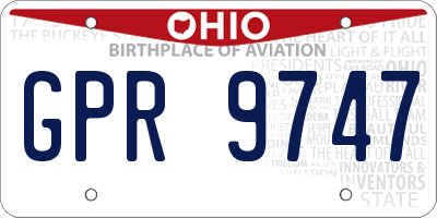 OH license plate GPR9747