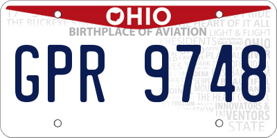 OH license plate GPR9748