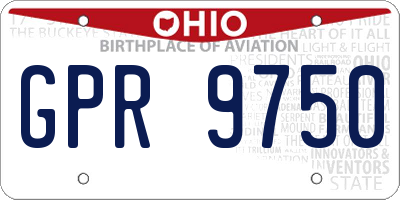 OH license plate GPR9750