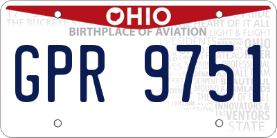 OH license plate GPR9751