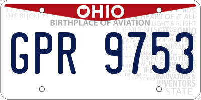 OH license plate GPR9753