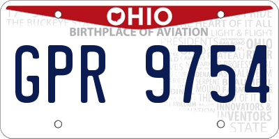 OH license plate GPR9754