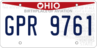 OH license plate GPR9761