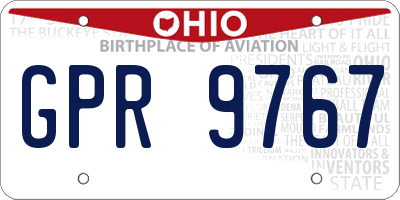 OH license plate GPR9767