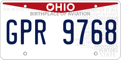 OH license plate GPR9768