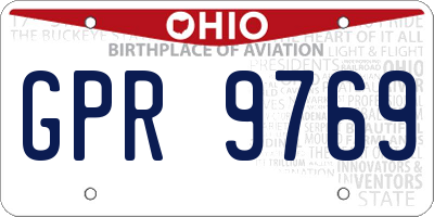 OH license plate GPR9769