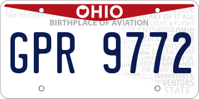 OH license plate GPR9772