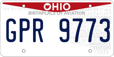OH license plate GPR9773