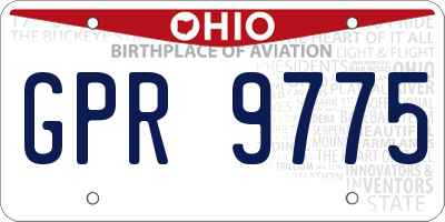 OH license plate GPR9775