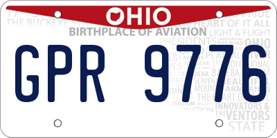OH license plate GPR9776