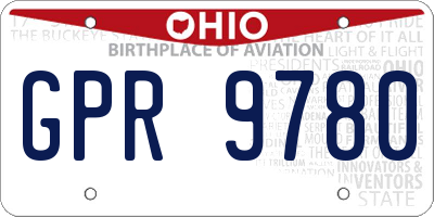 OH license plate GPR9780