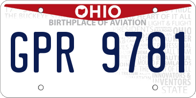OH license plate GPR9781
