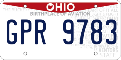 OH license plate GPR9783