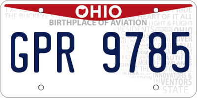 OH license plate GPR9785