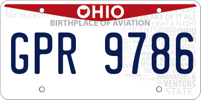 OH license plate GPR9786