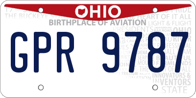 OH license plate GPR9787
