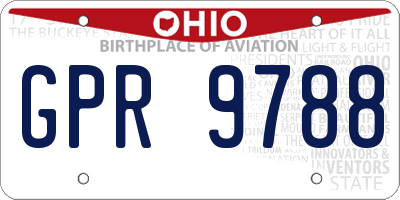 OH license plate GPR9788